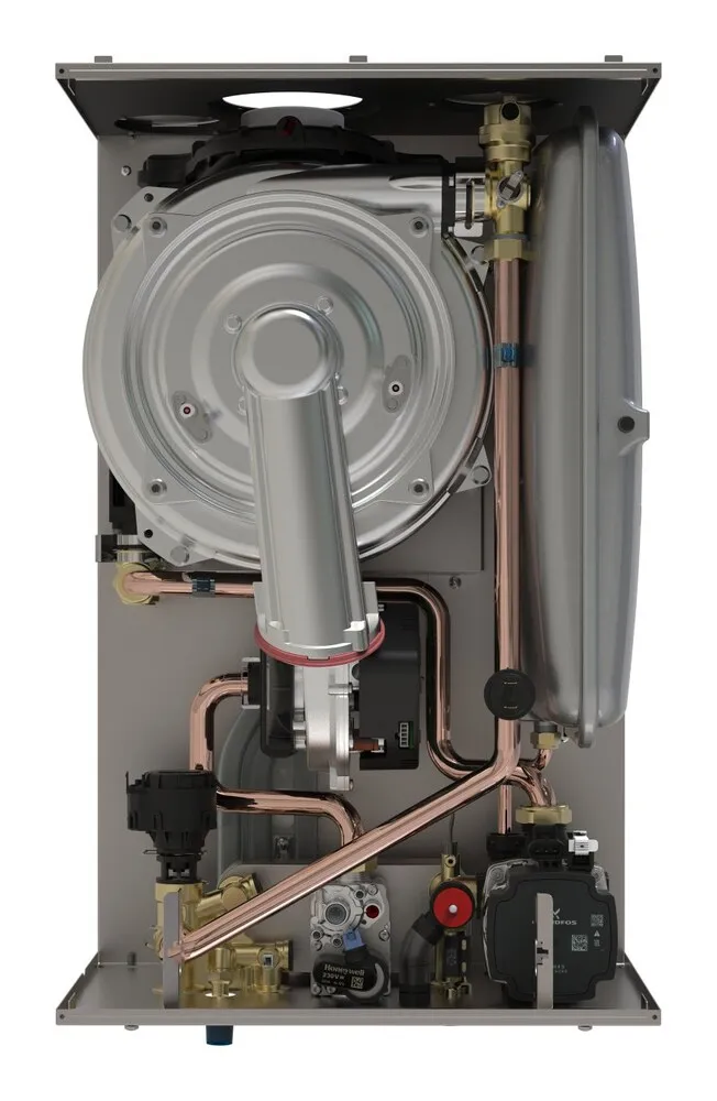 Radiant R1CR aperta: lo scambiatore e i componenti interni